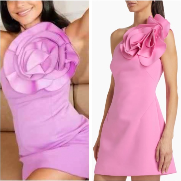 NEW Acler x Saks Turflea Mini Dress Wild Bloom Pink Cocktail Holiday Wedding - Picture 1 of 10